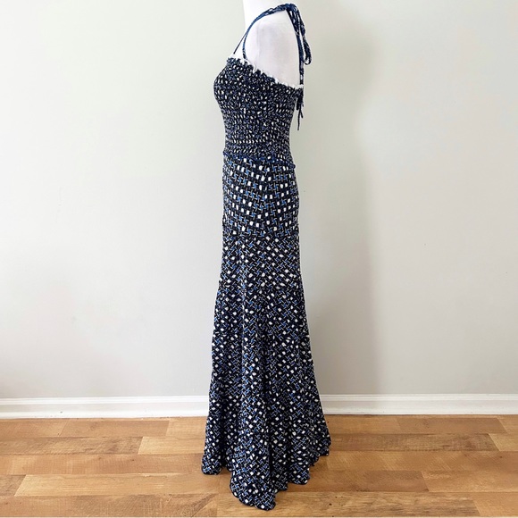 Poupette St Barth Foe Panelle Smocked Halter Tiered Maxi Dress Size XS - Picture 5 of 10